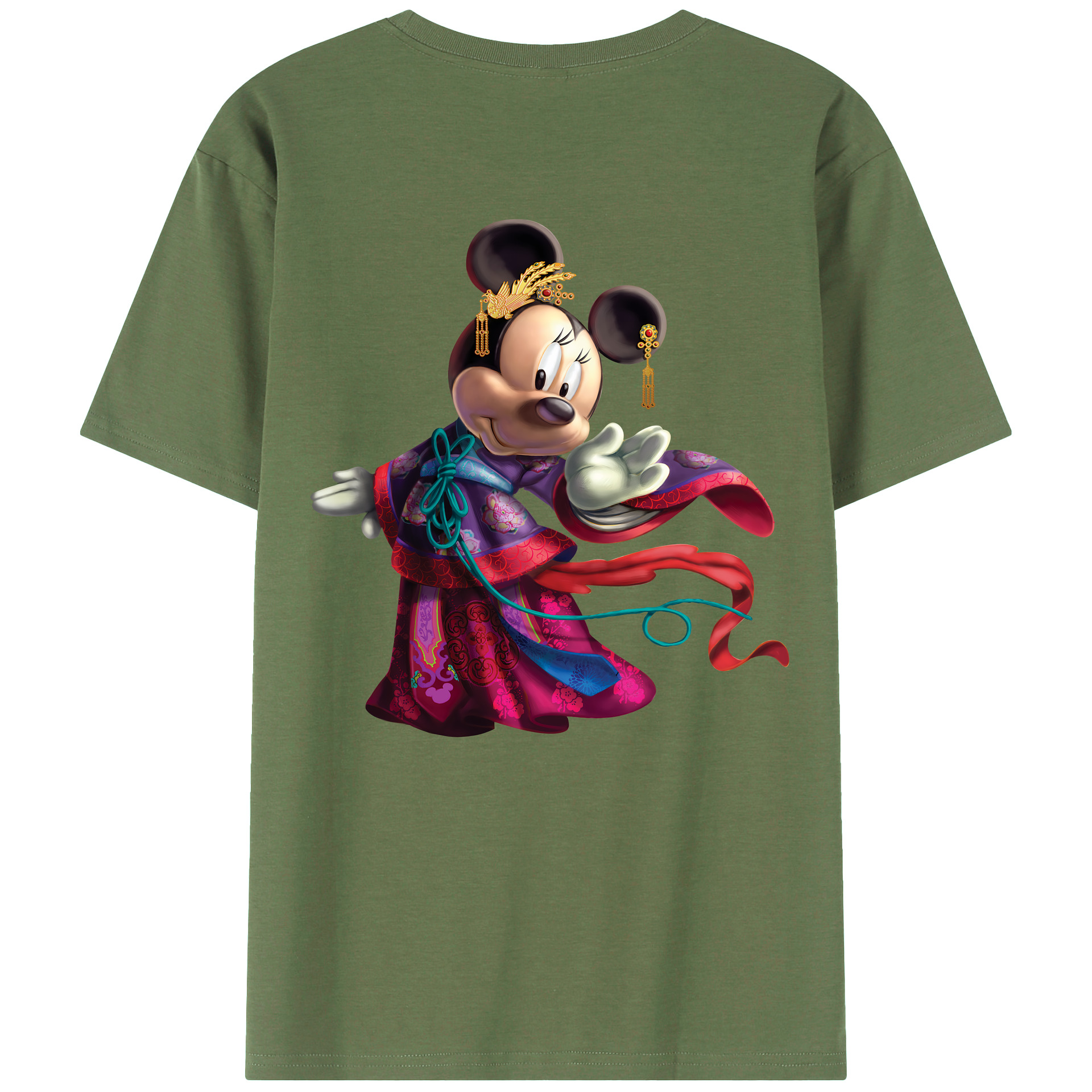 （画像用） ミッキーマウス Mickey Mouse 綿100％ メンズ半袖Tシャツ（バックプリント） 通気性